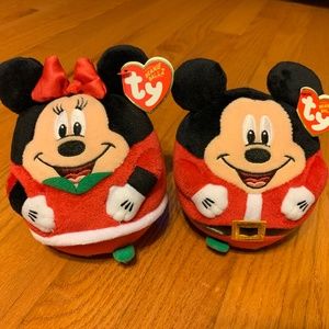NWT Beanie Ballz Disney Mickey Minnie Mouse Toy 5"
